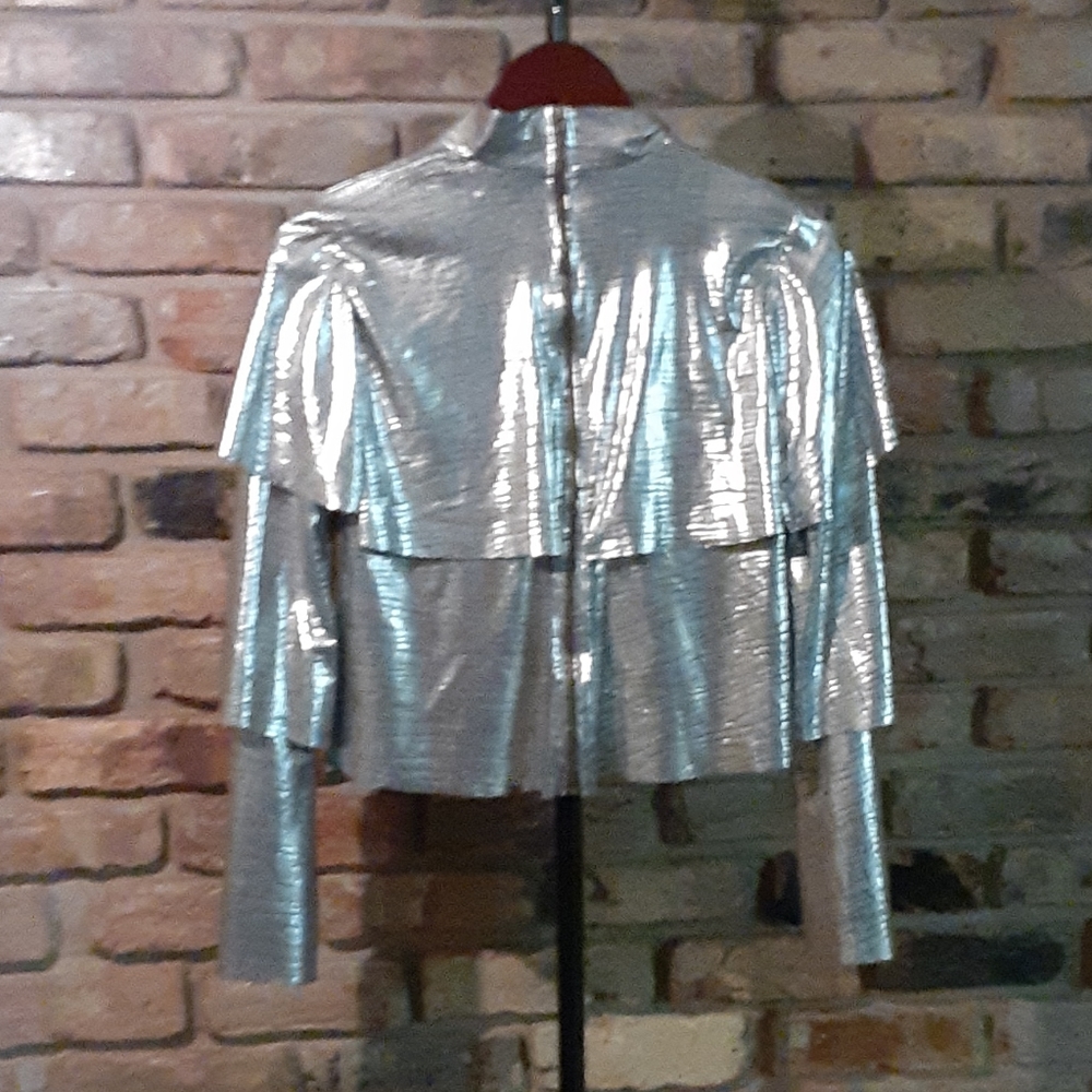 Silver cropped jacket